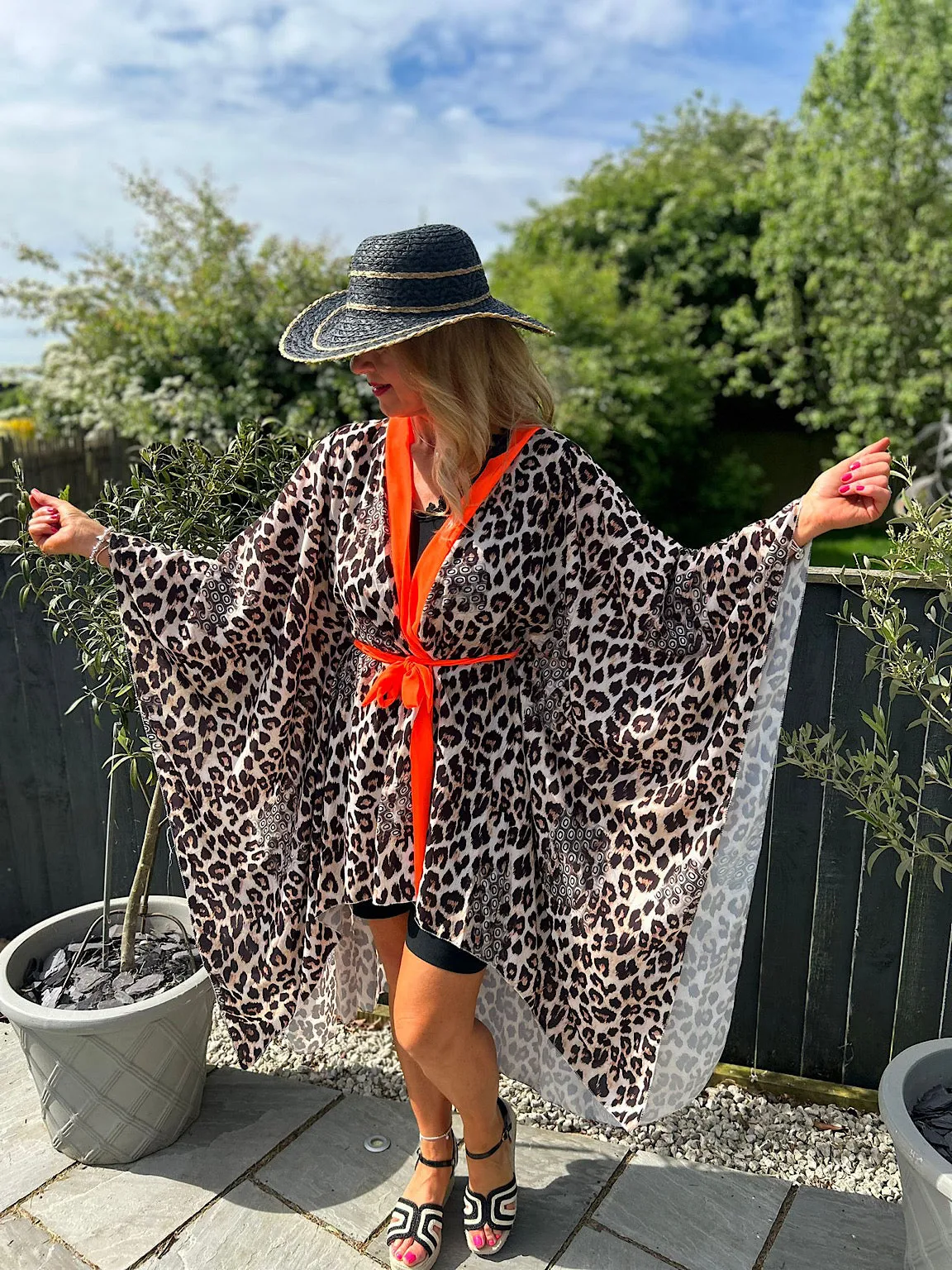 Leopard Print Sequin Angel Wing Cover Up Melanie