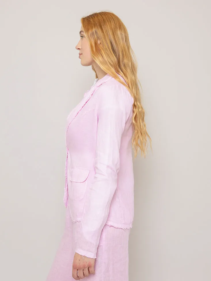 Linen Blazer - Pink Mist