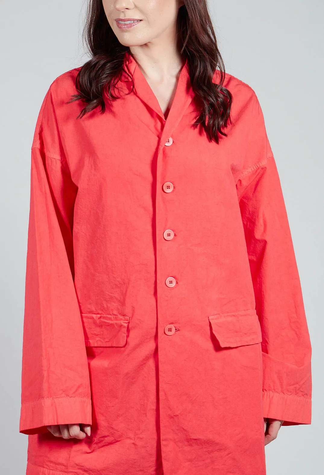 Long Blazer CC in Poppy Red