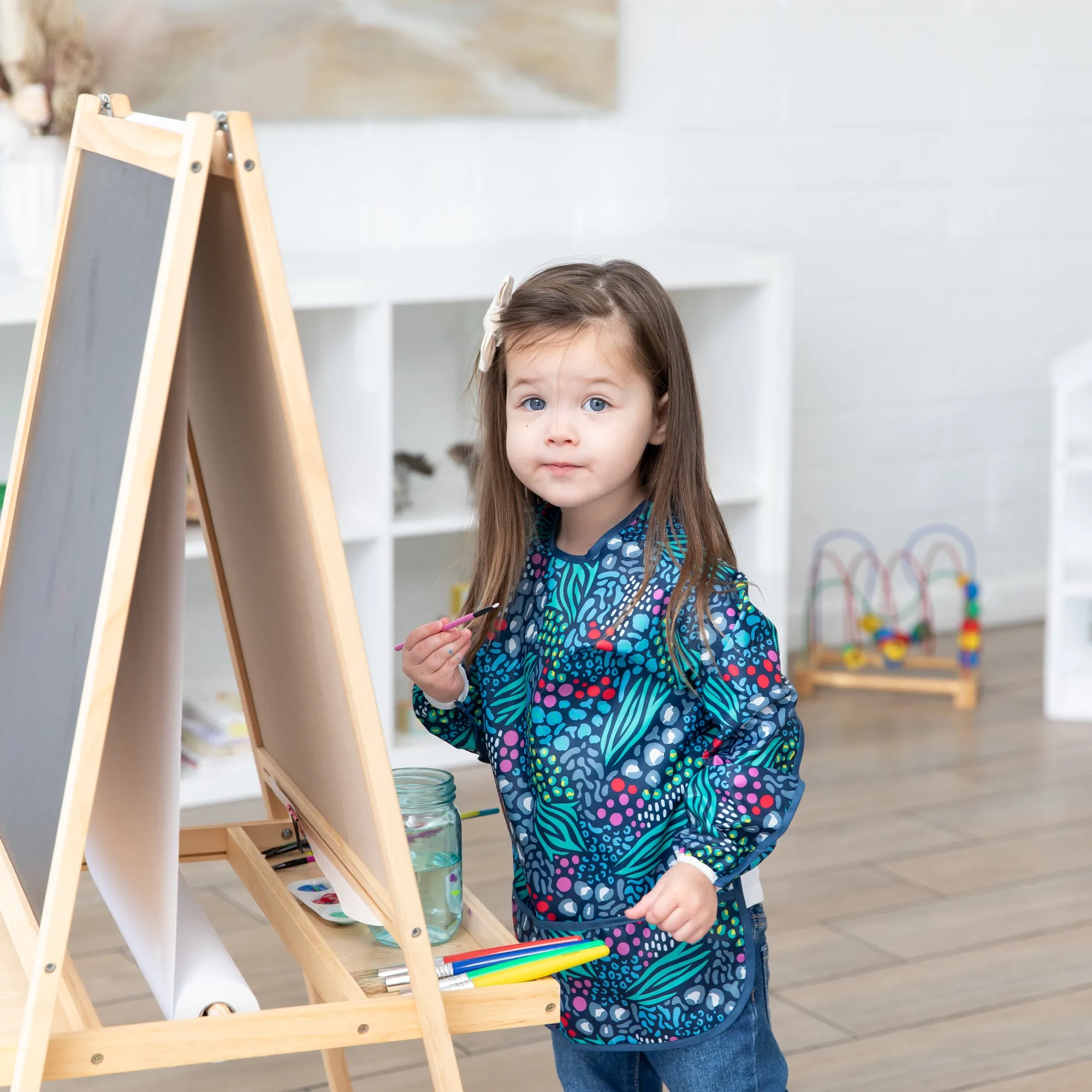 Long-Sleeved Art Smock: Animal Prints