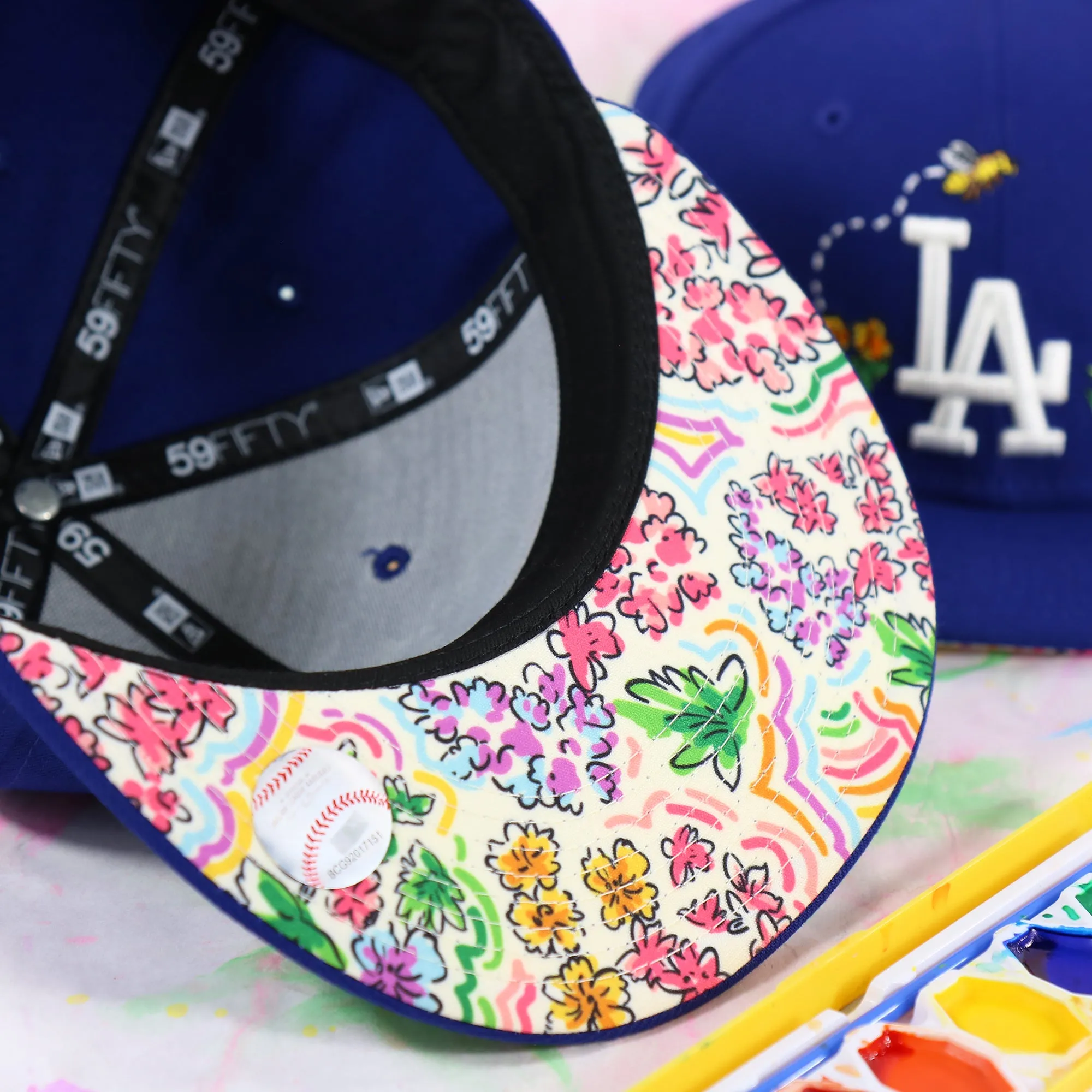 Los Angeles Dodgers Floral UV Watercolor Floral 59Fifty Fitted Cap | Royal Blue 59Fifty Cap