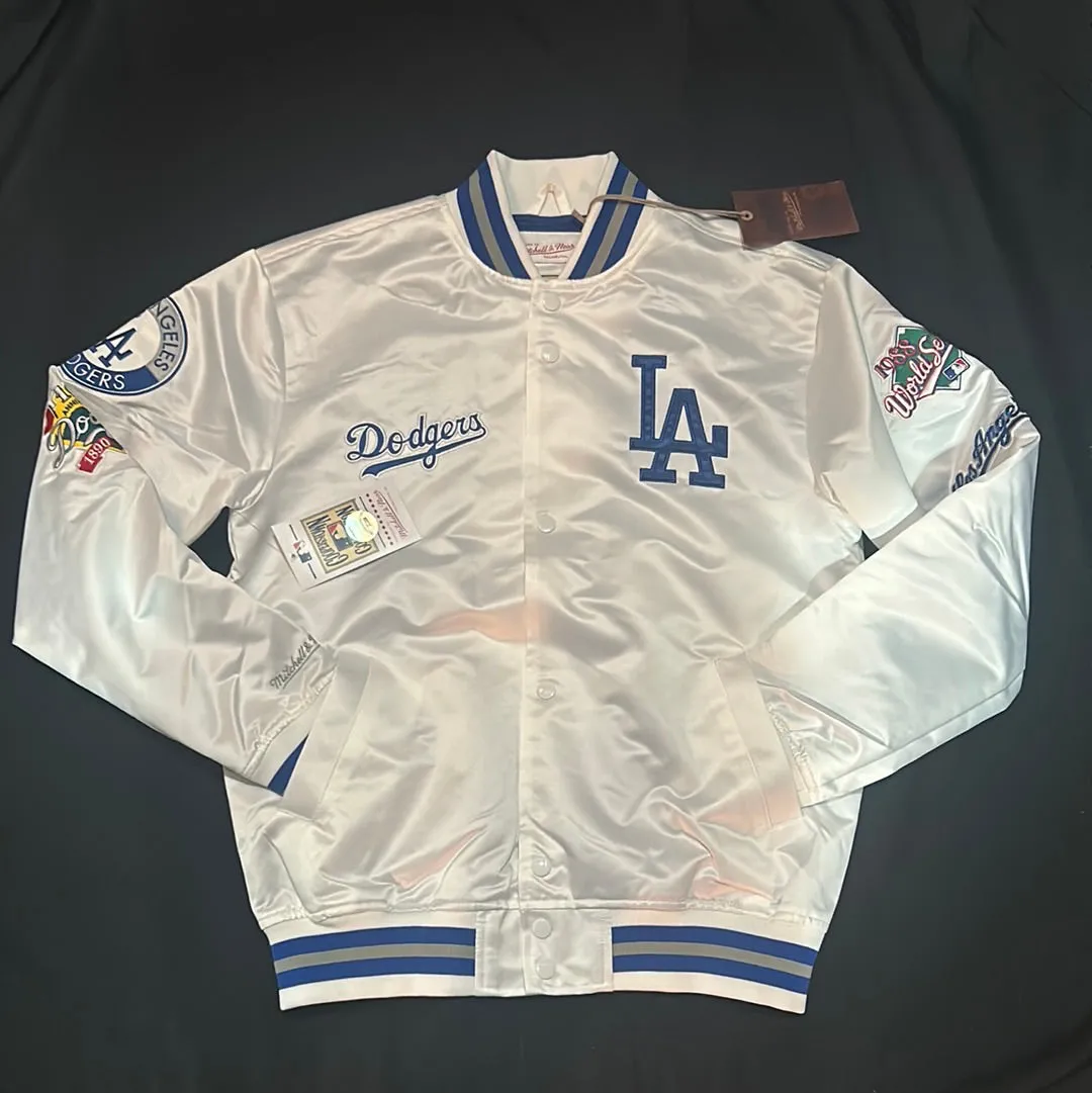 Los Angeles Dodgers MLB Mitchell & Ness Cooperstown Collection “100 Anniversary 1890-1990” & “1988 World Series” Patch Satin Men