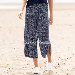 Marble Polka Dot Culotte Trouser - Style 6998-103 (Navy / White)