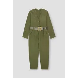 MEME Belted Jumpsuit Khaki Women Jumpsuits