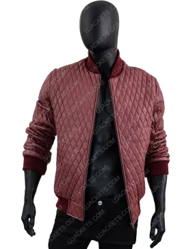 Men's Quilted Faux Leather Jacket | Men's Red Bomber Jacket | ujackets