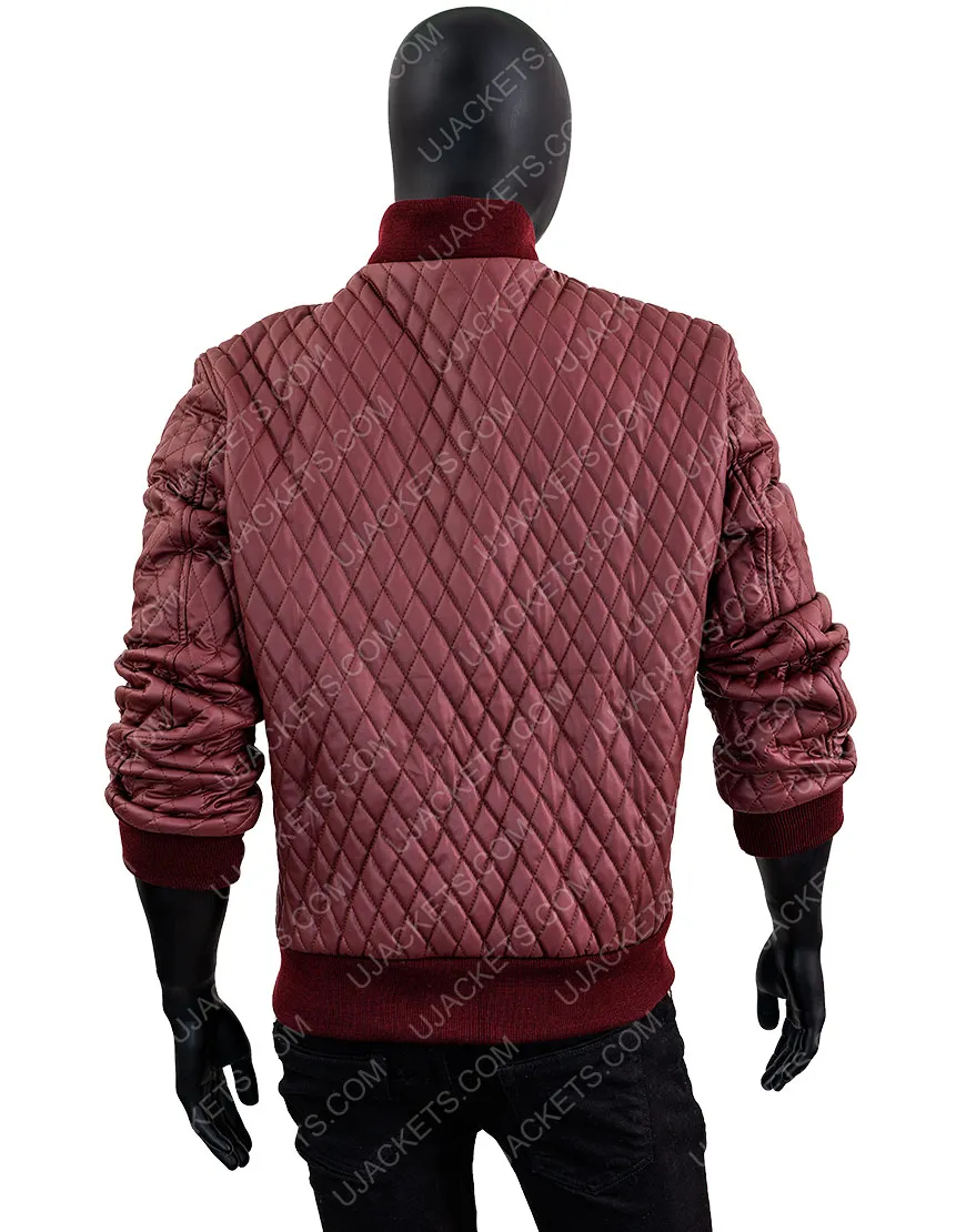 Men's Quilted Faux Leather Jacket | Men's Red Bomber Jacket | ujackets