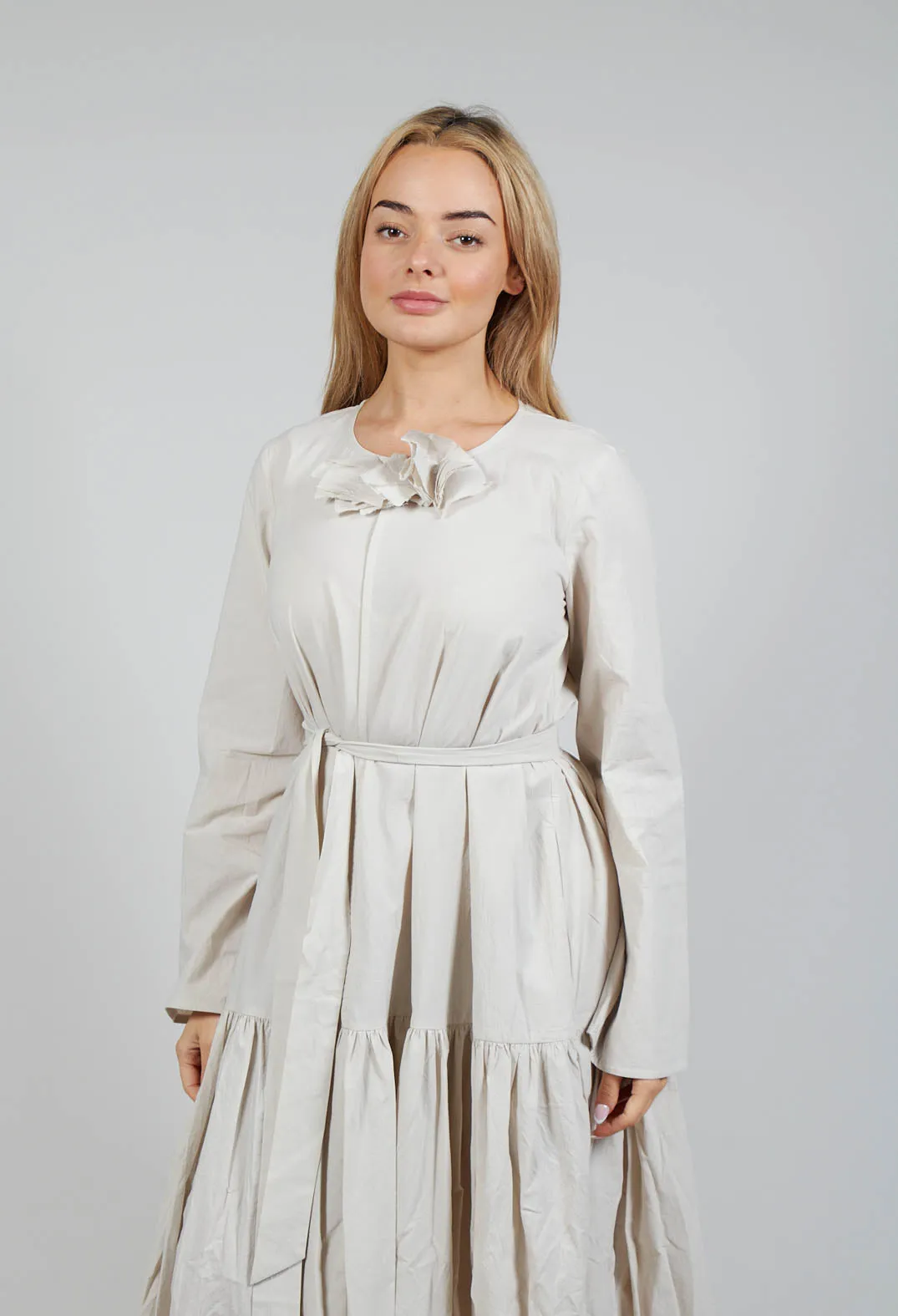 Midi Smock Dress in Beige