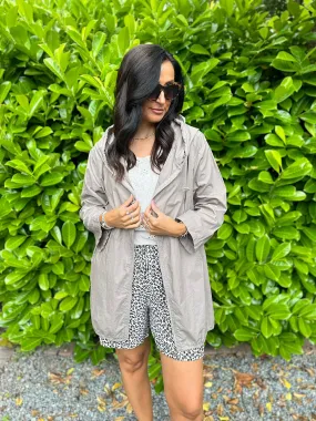 Mocha Lightweight Hooded Mac Giorgia