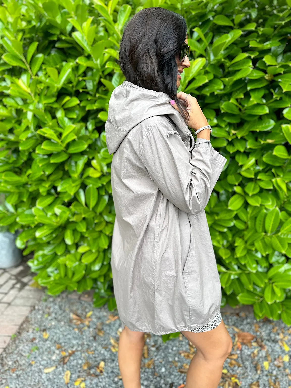 Mocha Lightweight Hooded Mac Giorgia