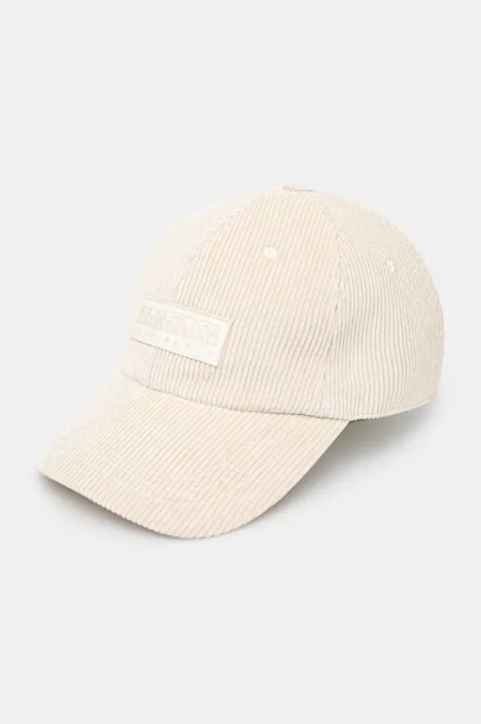 Napapijri corduroy baseball cap F-Aar beige color with an application NP0A4IB22061