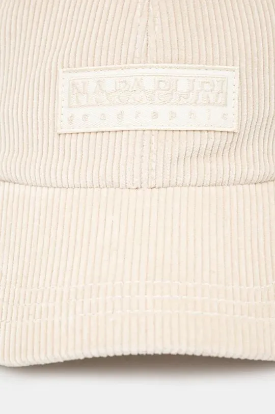 Napapijri corduroy baseball cap F-Aar beige color with an application NP0A4IB22061