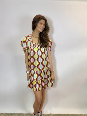 Neapolitan Ribbon Smock Tier Dress