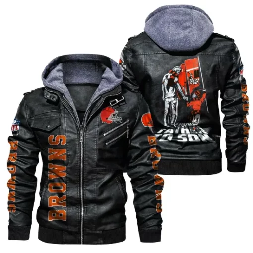 NFL Cleveland Browns Team Leather Jacket - William Jacket