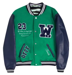 Off-White 'Skinny Luxury' Green Varsity Jacket