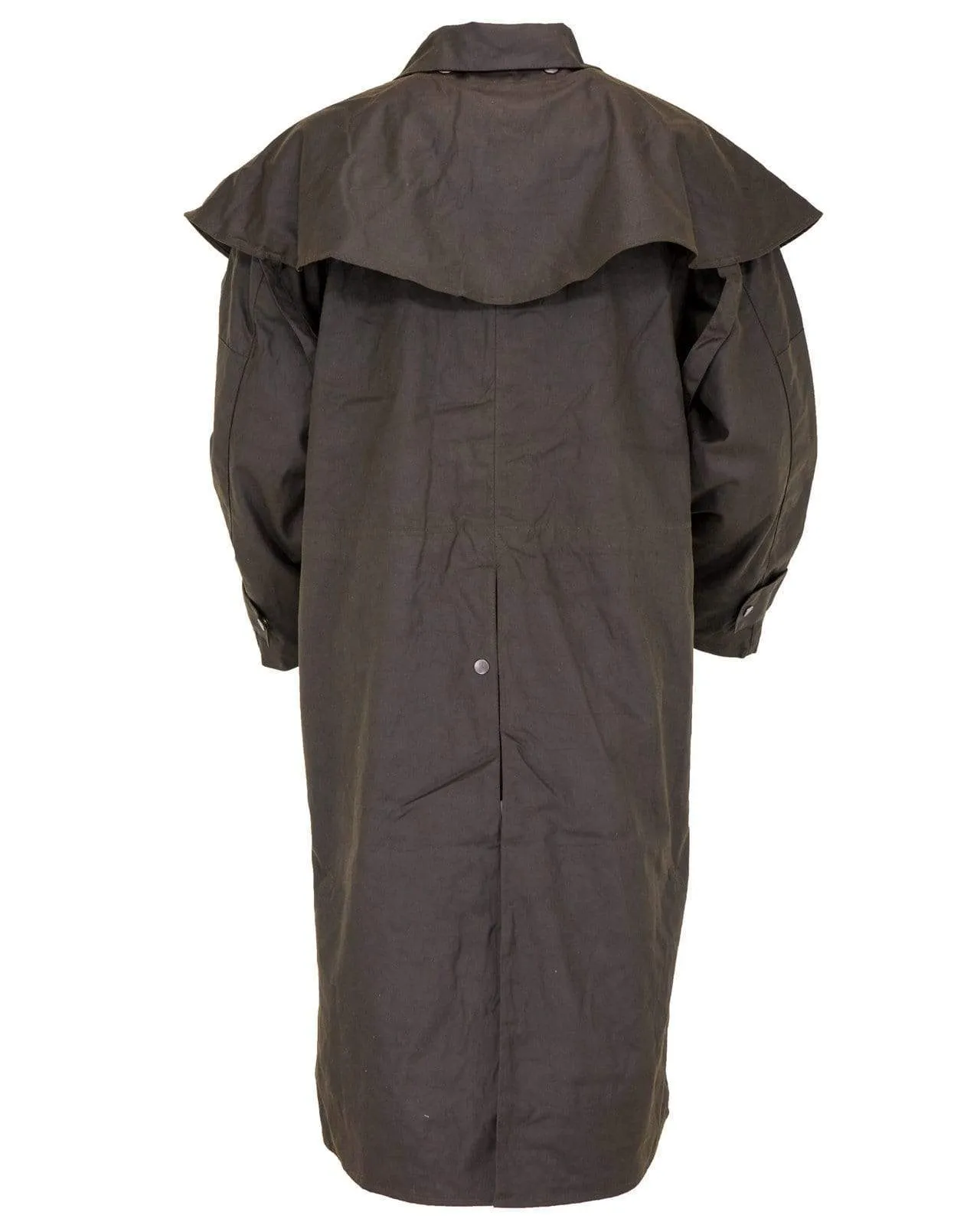 Outback Unisex Long Oilskin Coat - The Low Rider Duster - Brown