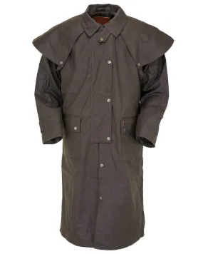 Outback Unisex Long Oilskin Coat - The Low Rider Duster - Brown