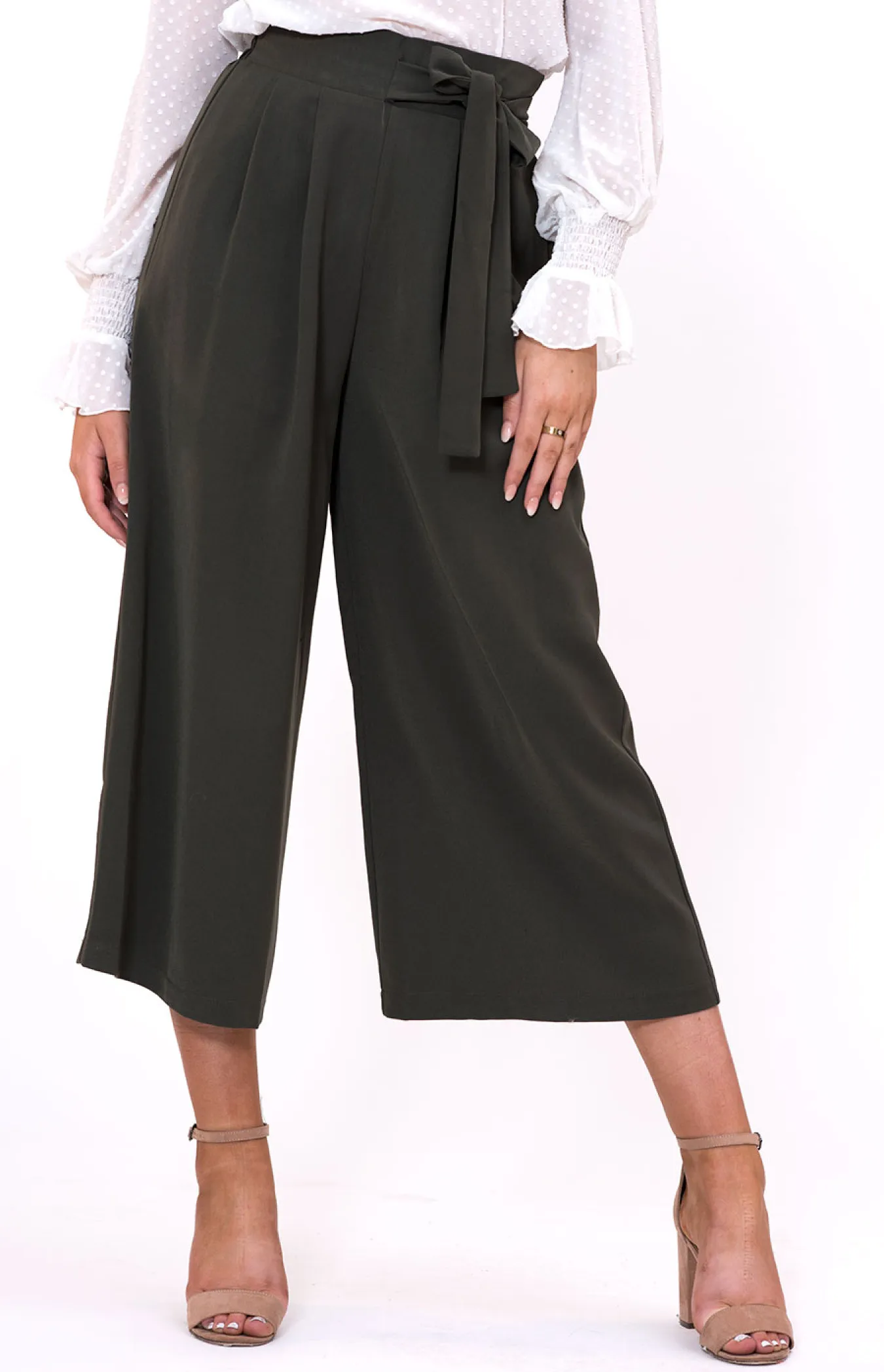 Paper Bag High Waist Culotte Pants (AP305A)