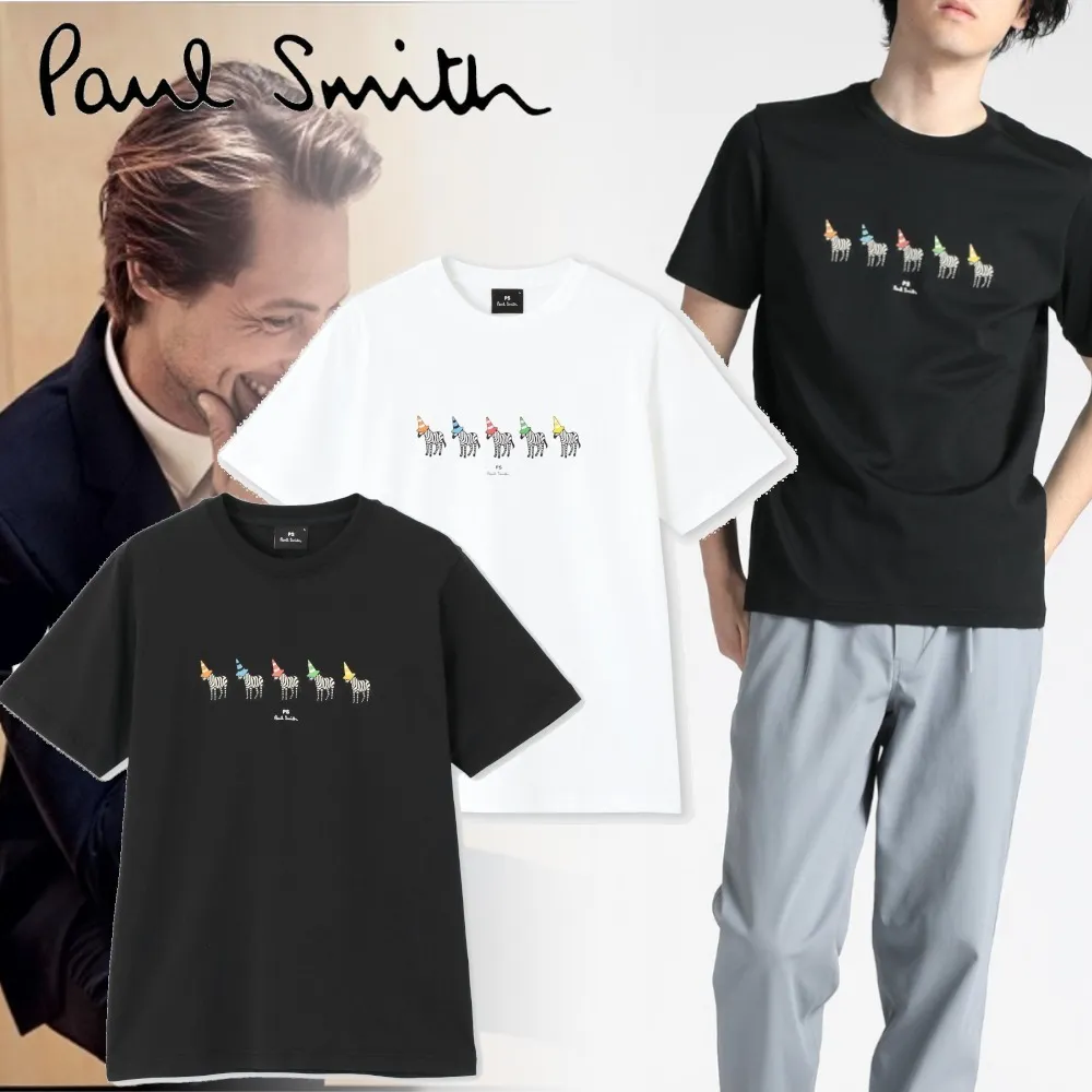 Paul Smith  |Crew Neck Cotton Short Sleeves Logo Crew Neck T-Shirts