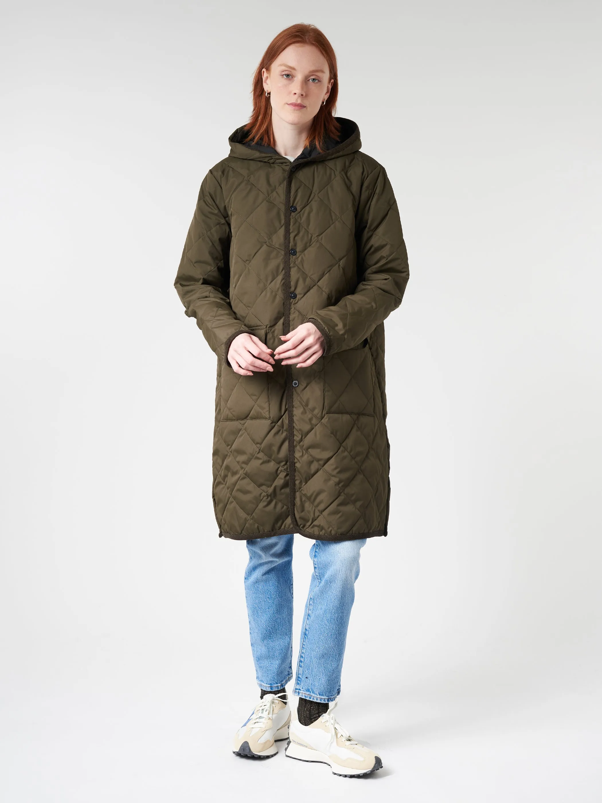 Piping Hood Long Down Coat