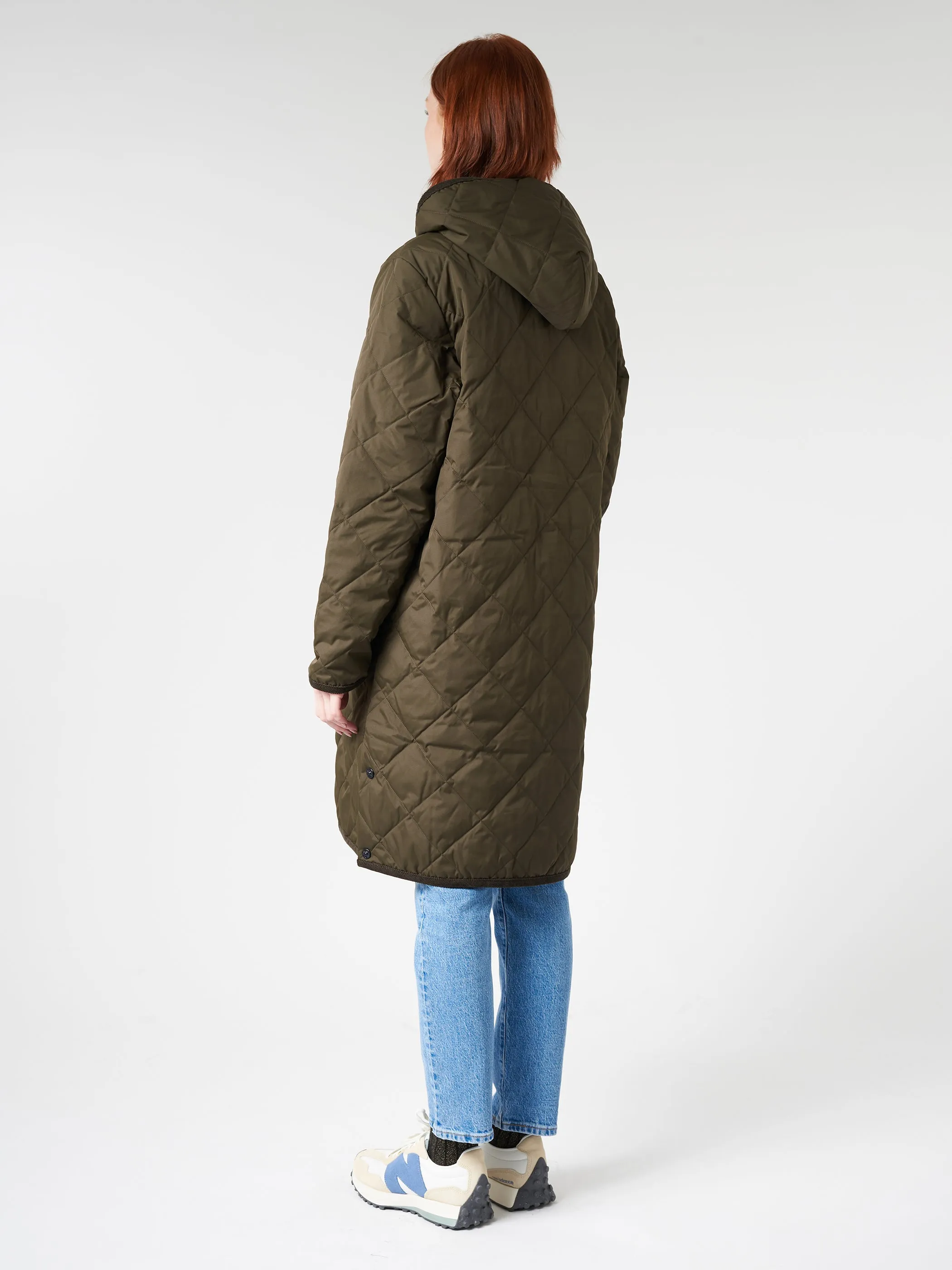 Piping Hood Long Down Coat