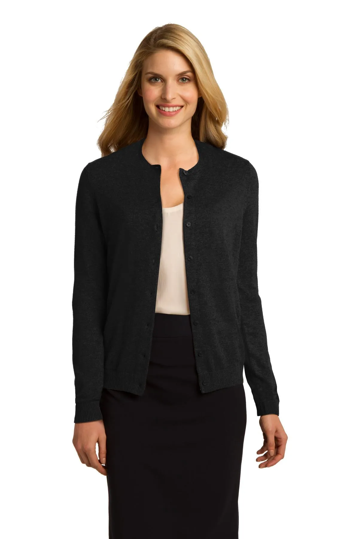 Port Authority Ladies Cardigan Sweater LSW287 Black