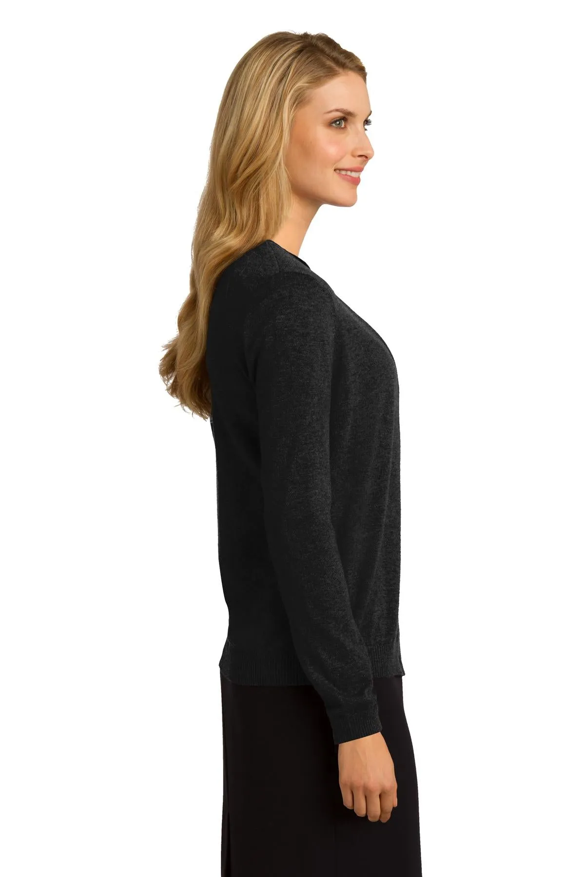 Port Authority Ladies Cardigan Sweater LSW287 Black