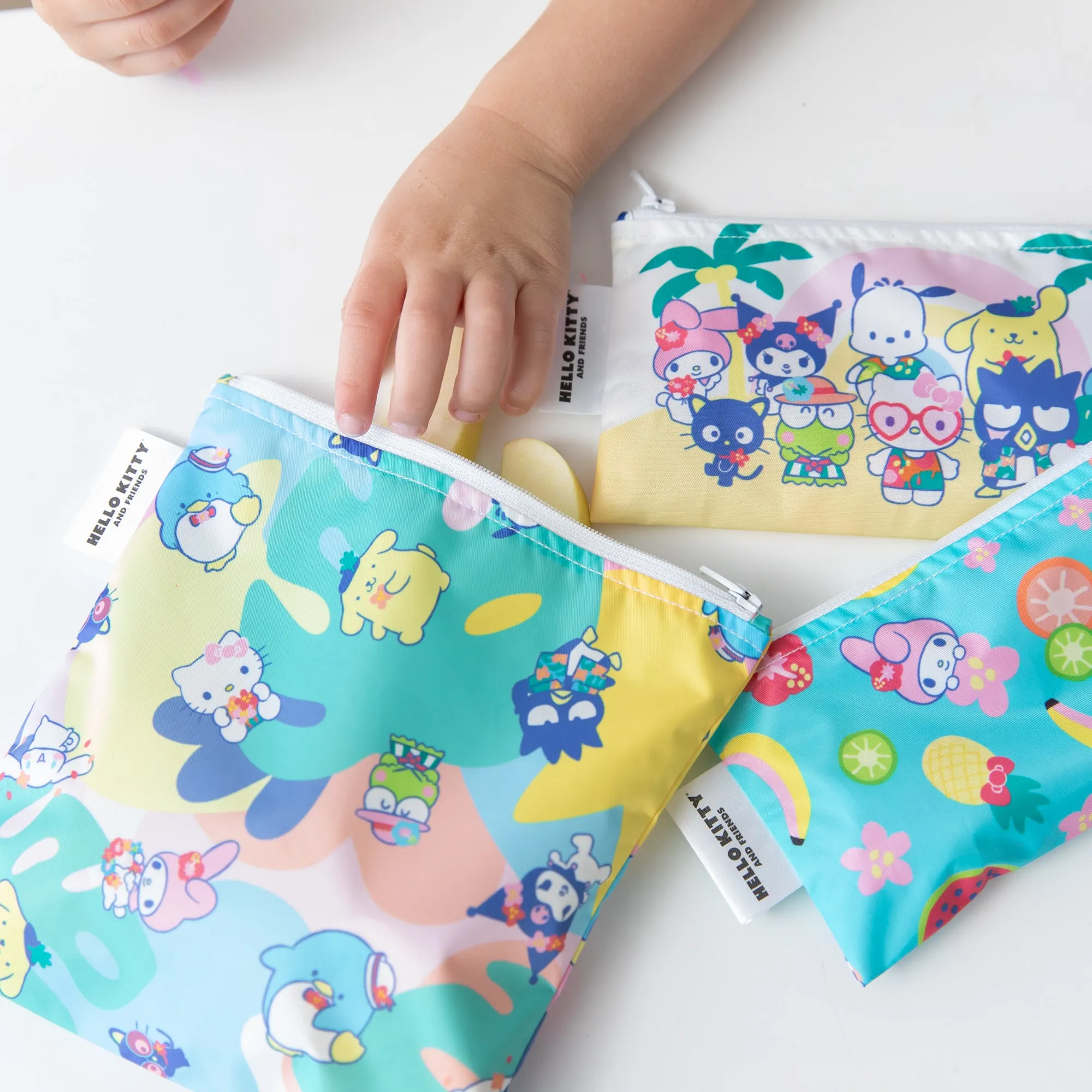 Reusable Snack Bag, 3 Pack: Hello Kitty and Friends Tropical Party