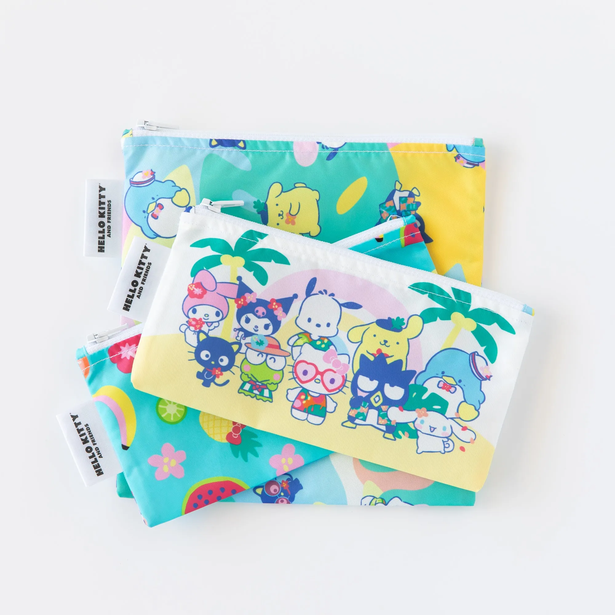 Reusable Snack Bag, 3 Pack: Hello Kitty and Friends Tropical Party