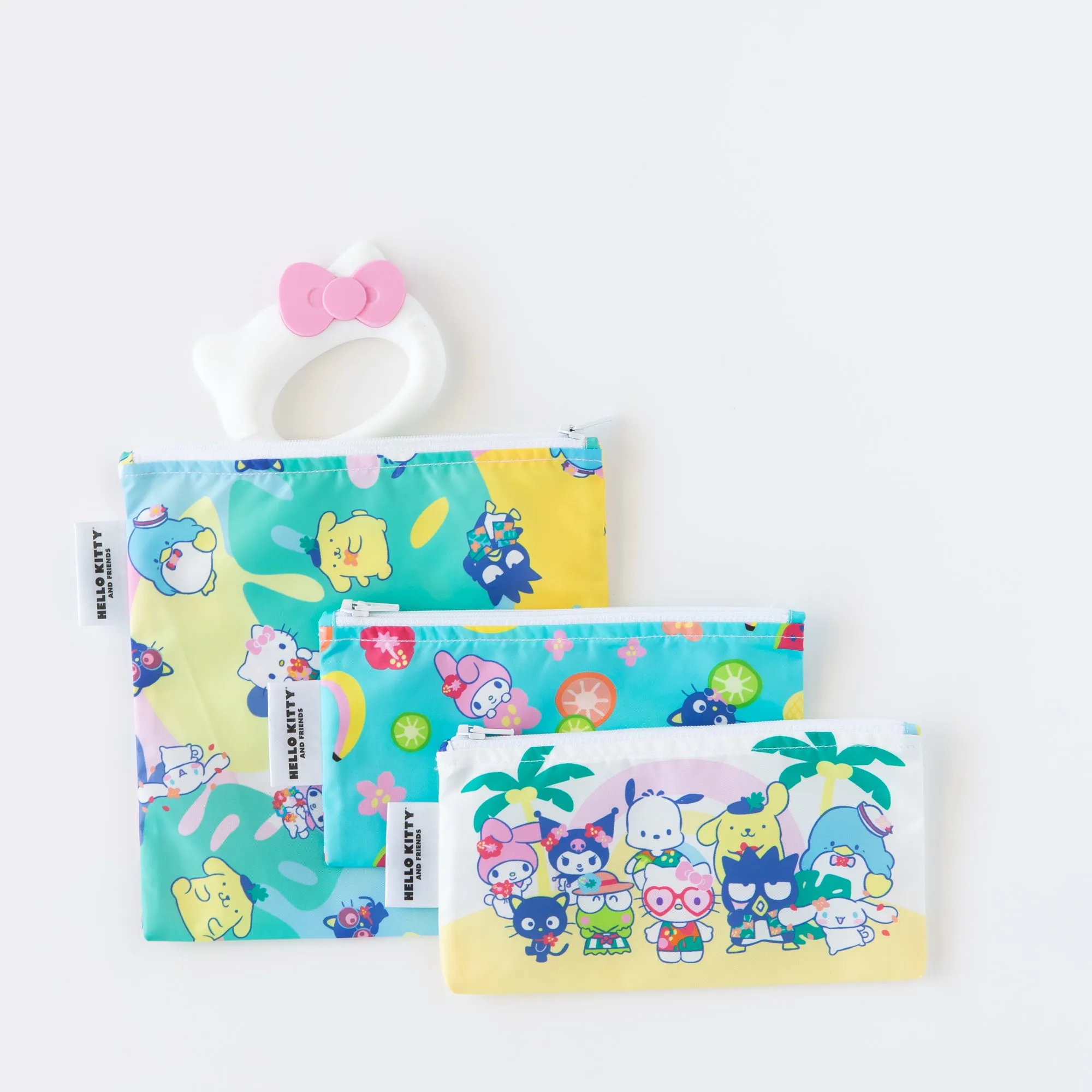 Reusable Snack Bag, 3 Pack: Hello Kitty and Friends Tropical Party