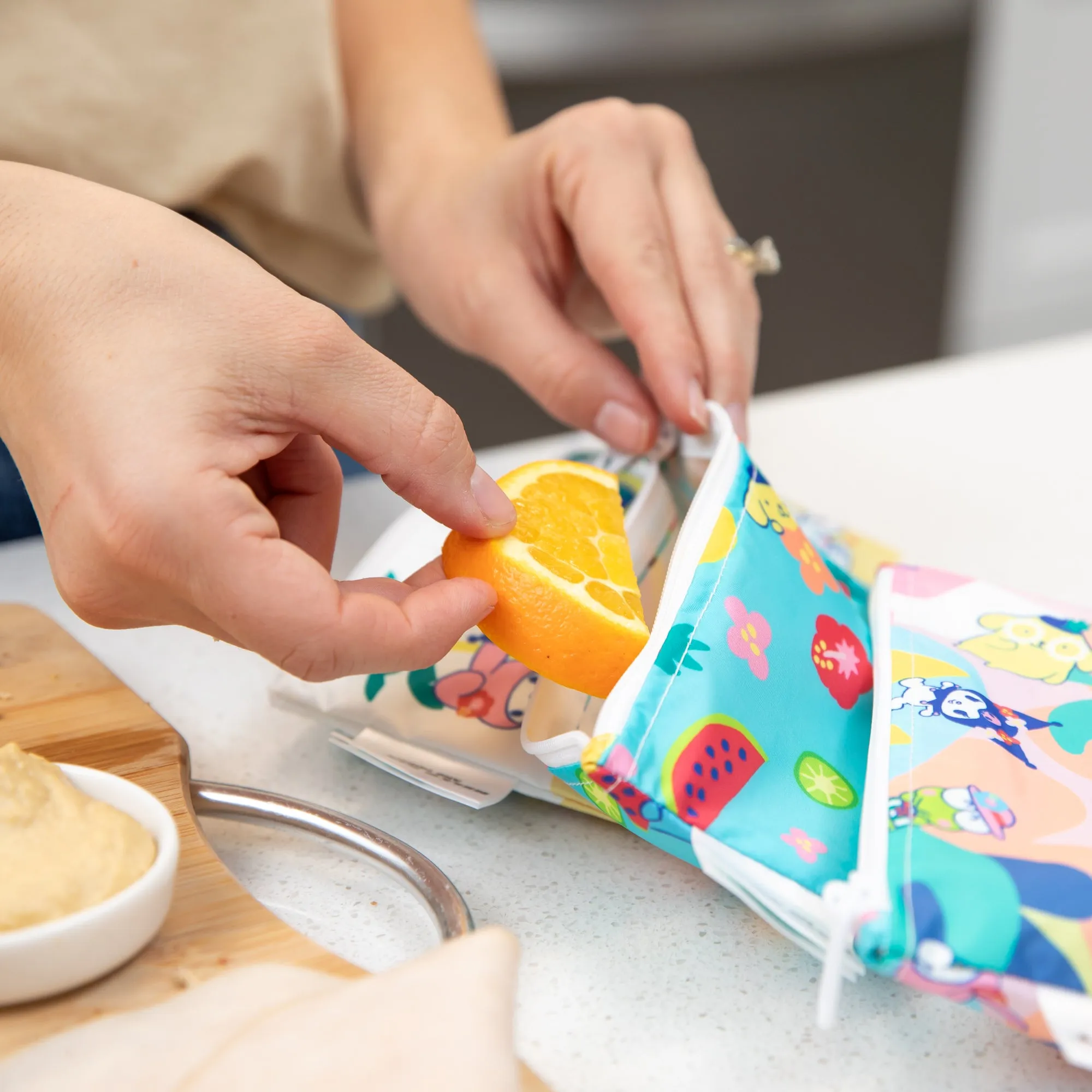 Reusable Snack Bag, 3 Pack: Hello Kitty and Friends Tropical Party