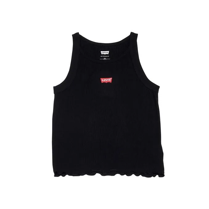 RIBBED TANK LOGO APPLIED Girl Black