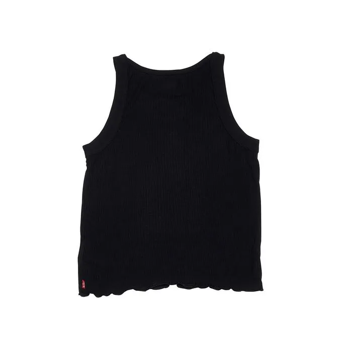 RIBBED TANK LOGO APPLIED Girl Black