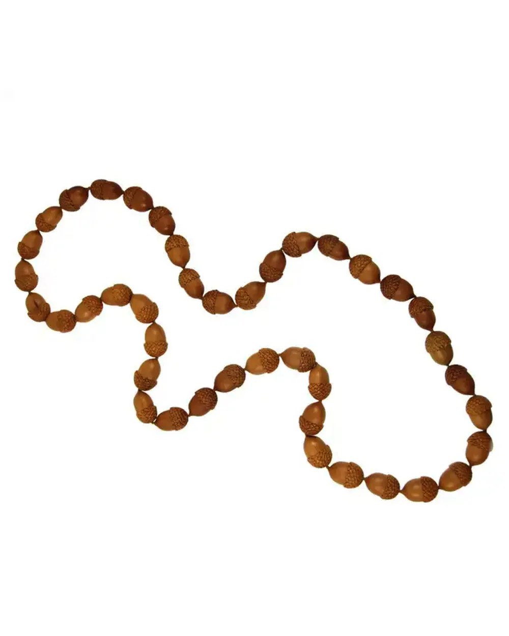 Single Strand Sawo Wood Acorn Necklace