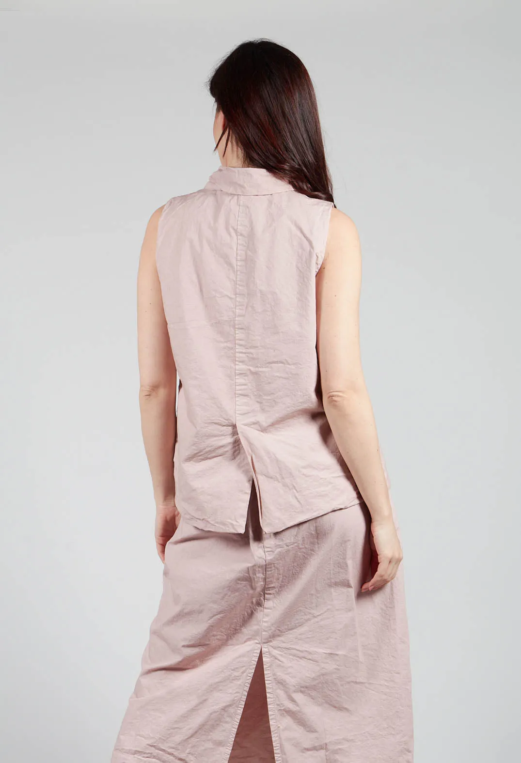 Sleeveless Blazer CC in Petal Pink