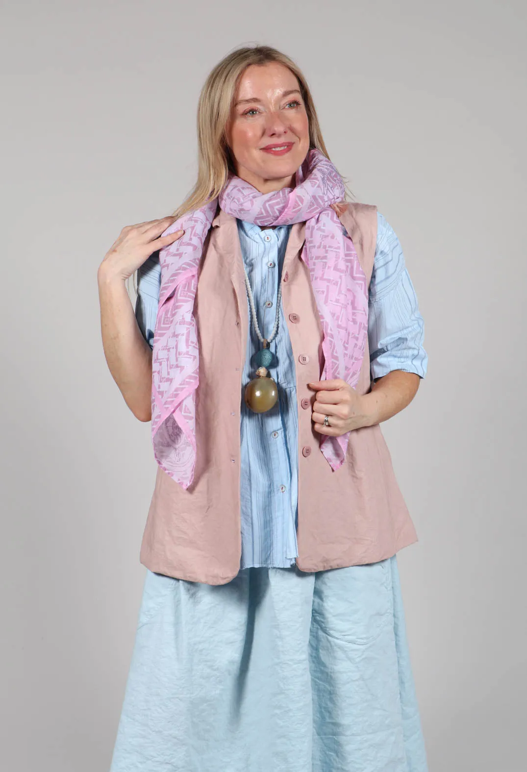 Sleeveless Blazer CC in Petal Pink