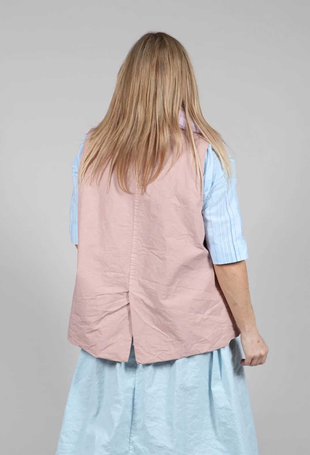 Sleeveless Blazer CC in Petal Pink