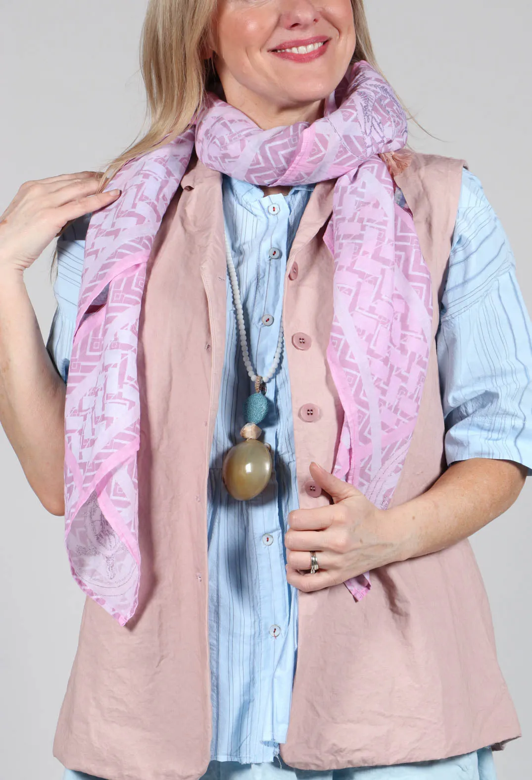 Sleeveless Blazer CC in Petal Pink