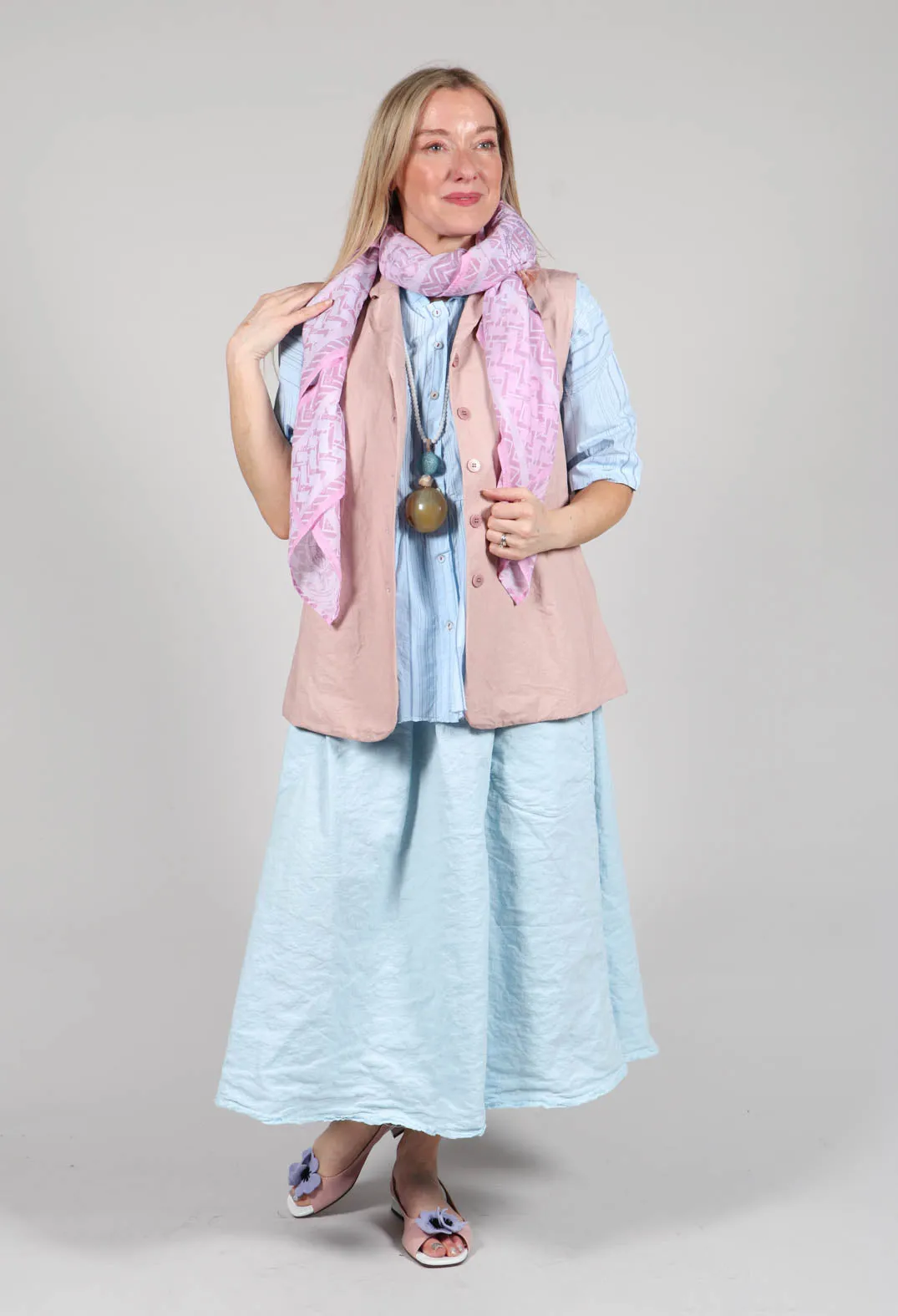 Sleeveless Blazer CC in Petal Pink