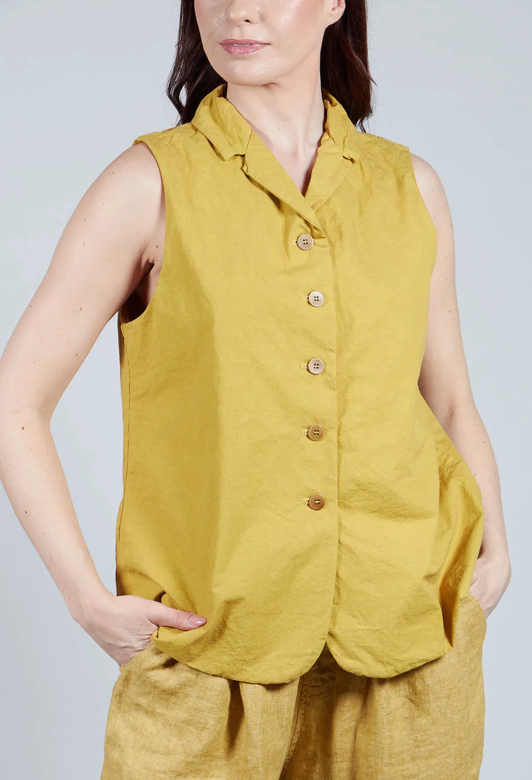 Sleeveless Blazer CC in Sun Yellow