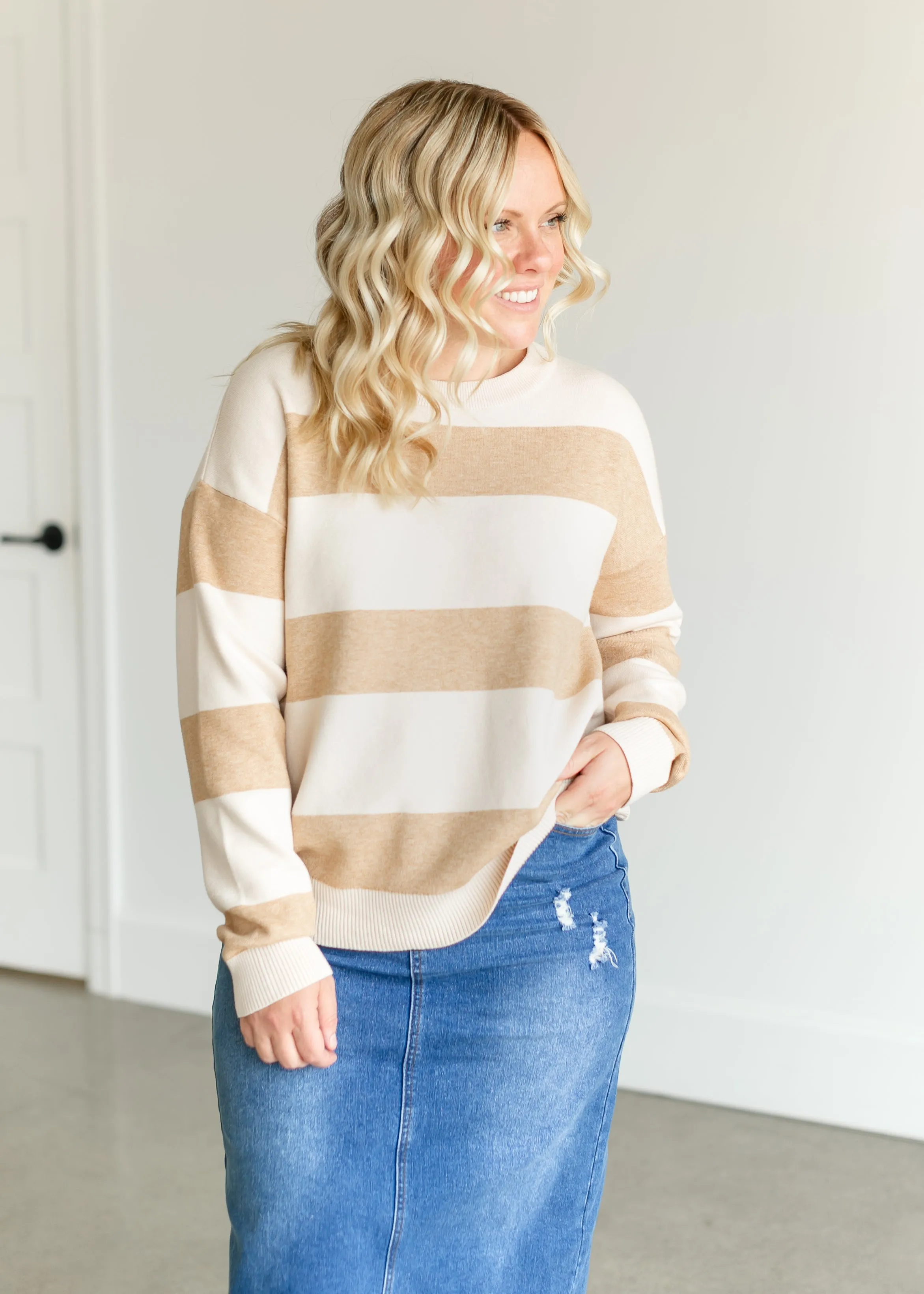 Soft Crewneck Striped Sweater - FINAL SALE