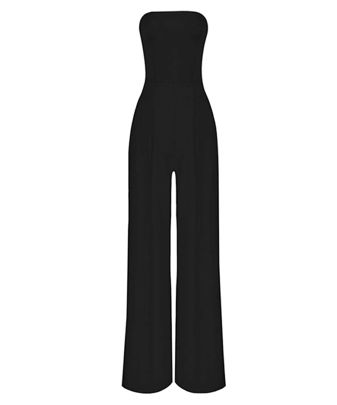 Strapless Wide Legged Jumpsuit in Black