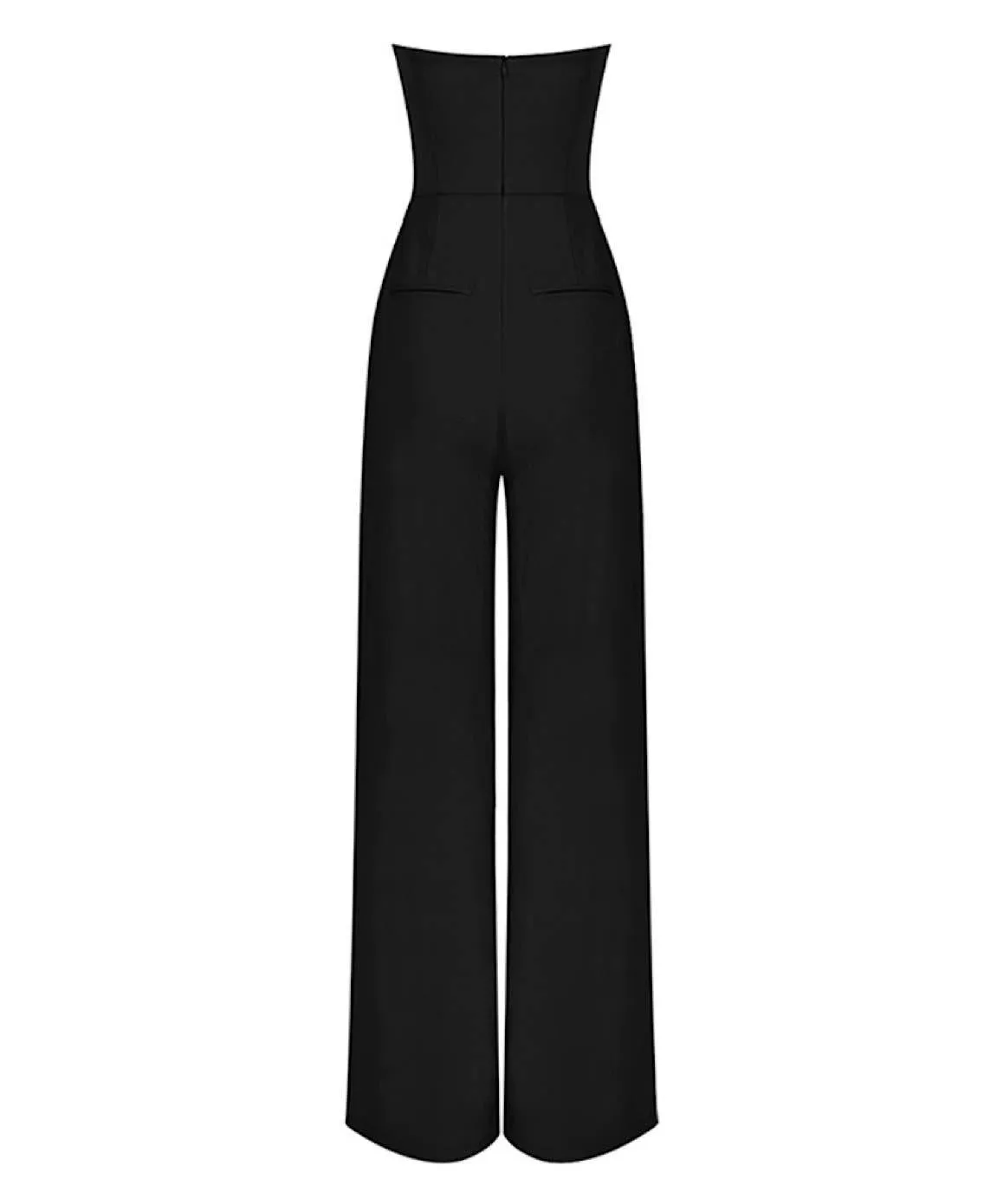 Strapless Wide Legged Jumpsuit in Black