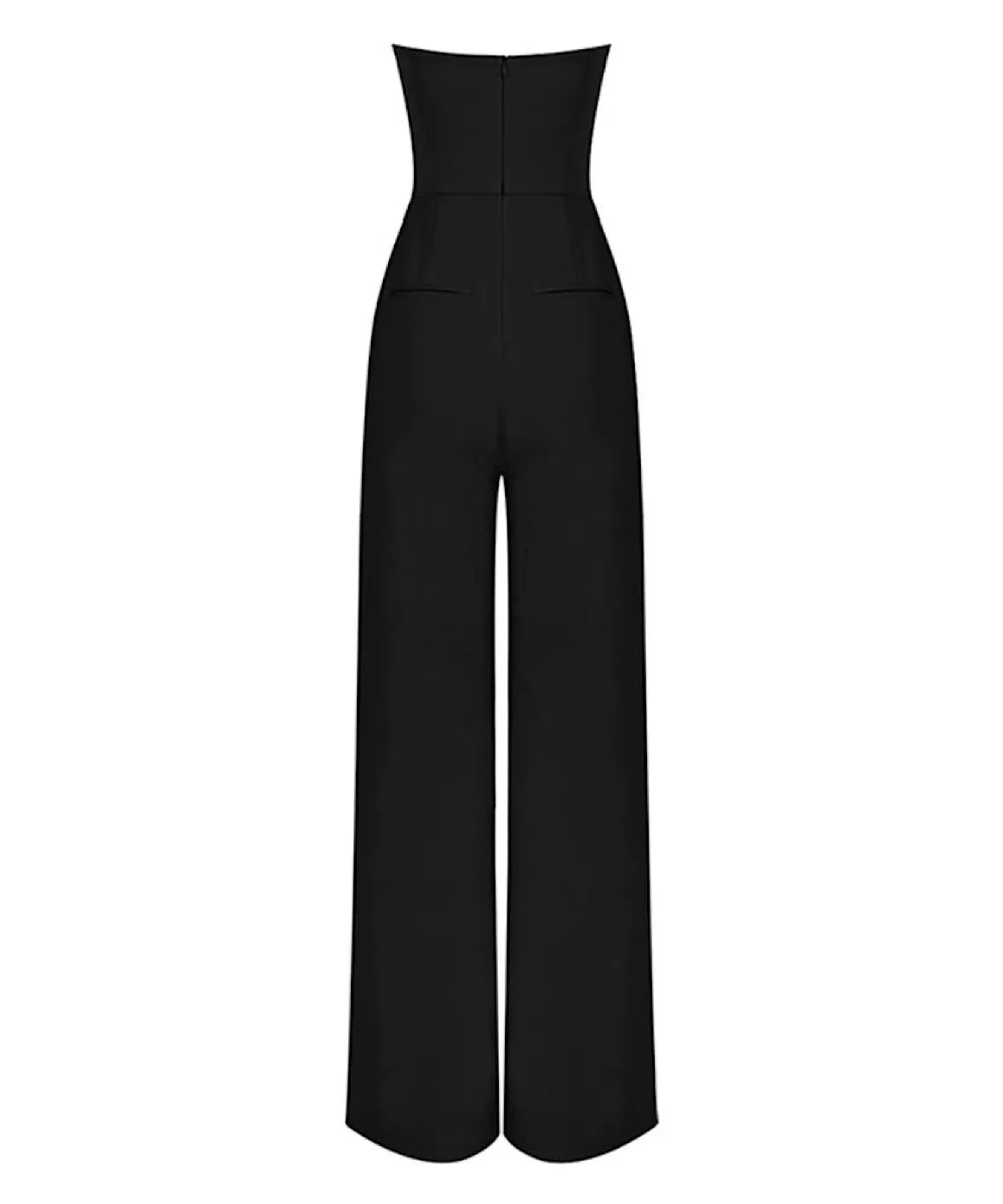 Strapless Wide Legged Jumpsuit in Black