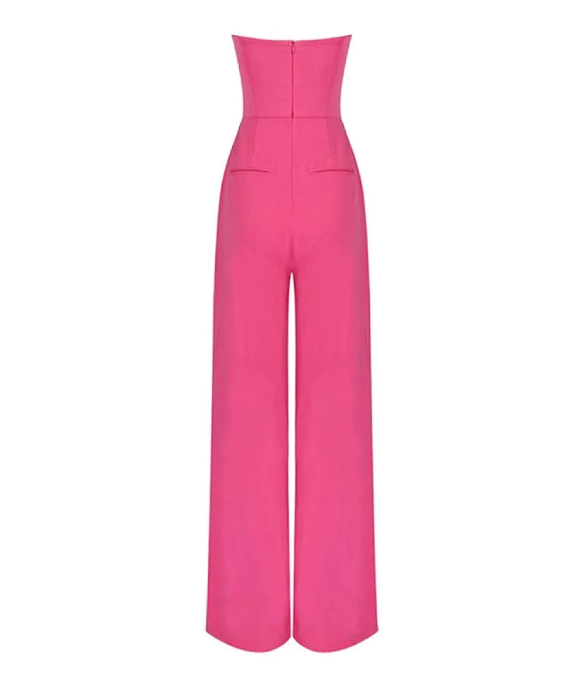 Strapless Wide Legged Jumpsuit in Pink