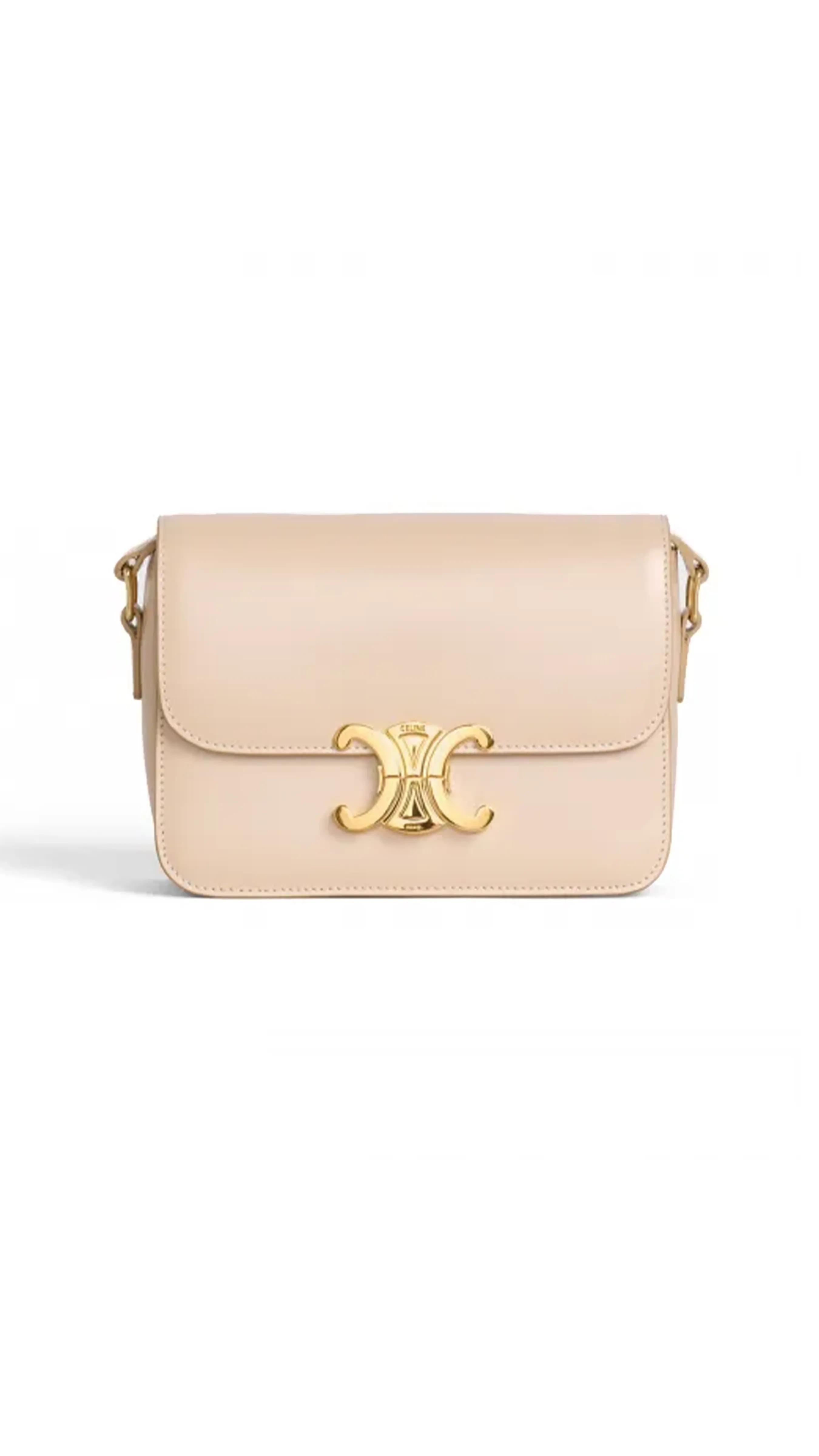 Teen Triomphe Bag in Shiny Calfskin - Nude