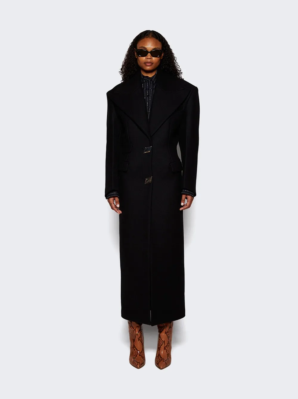 The Attico   Long Coat Black 