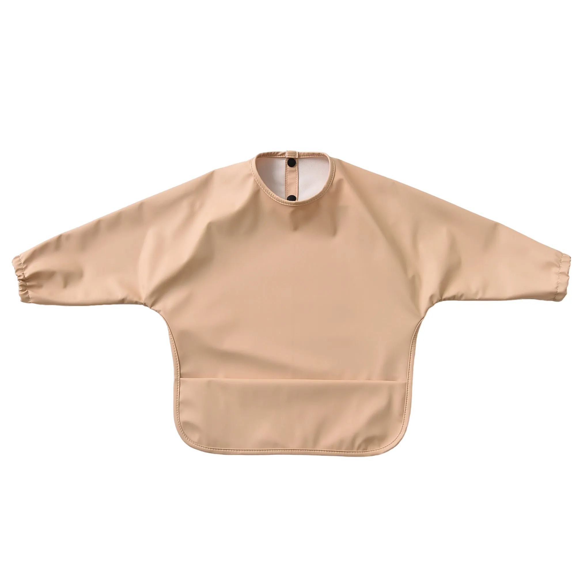 Waterproof Long Sleeve Baby Smock Bib in Desert Sand