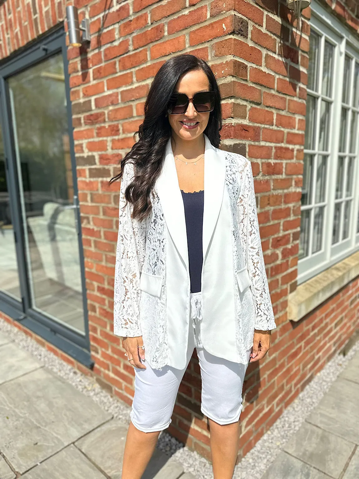 White Lace Blazer Jodie