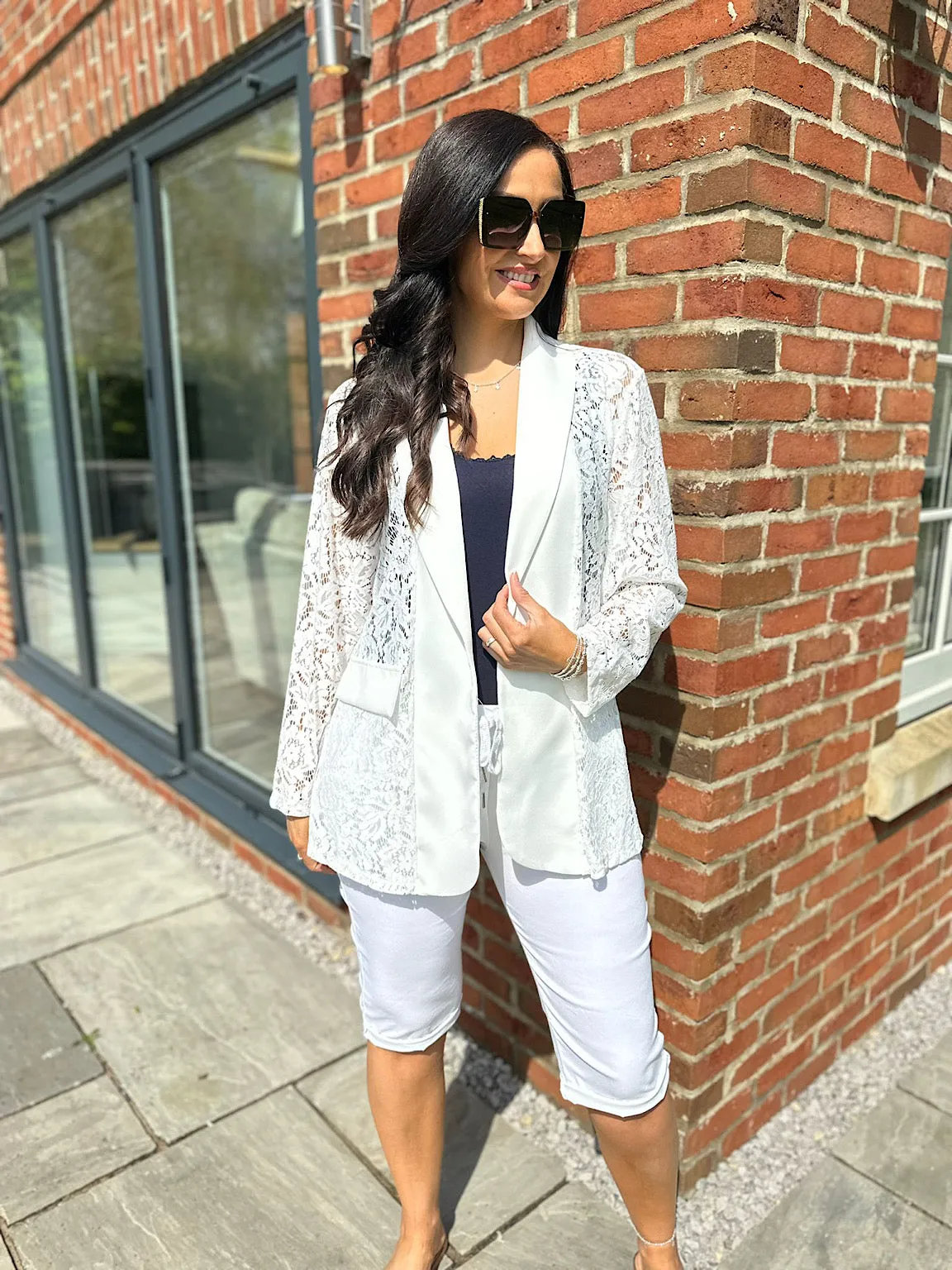 White Lace Blazer Jodie