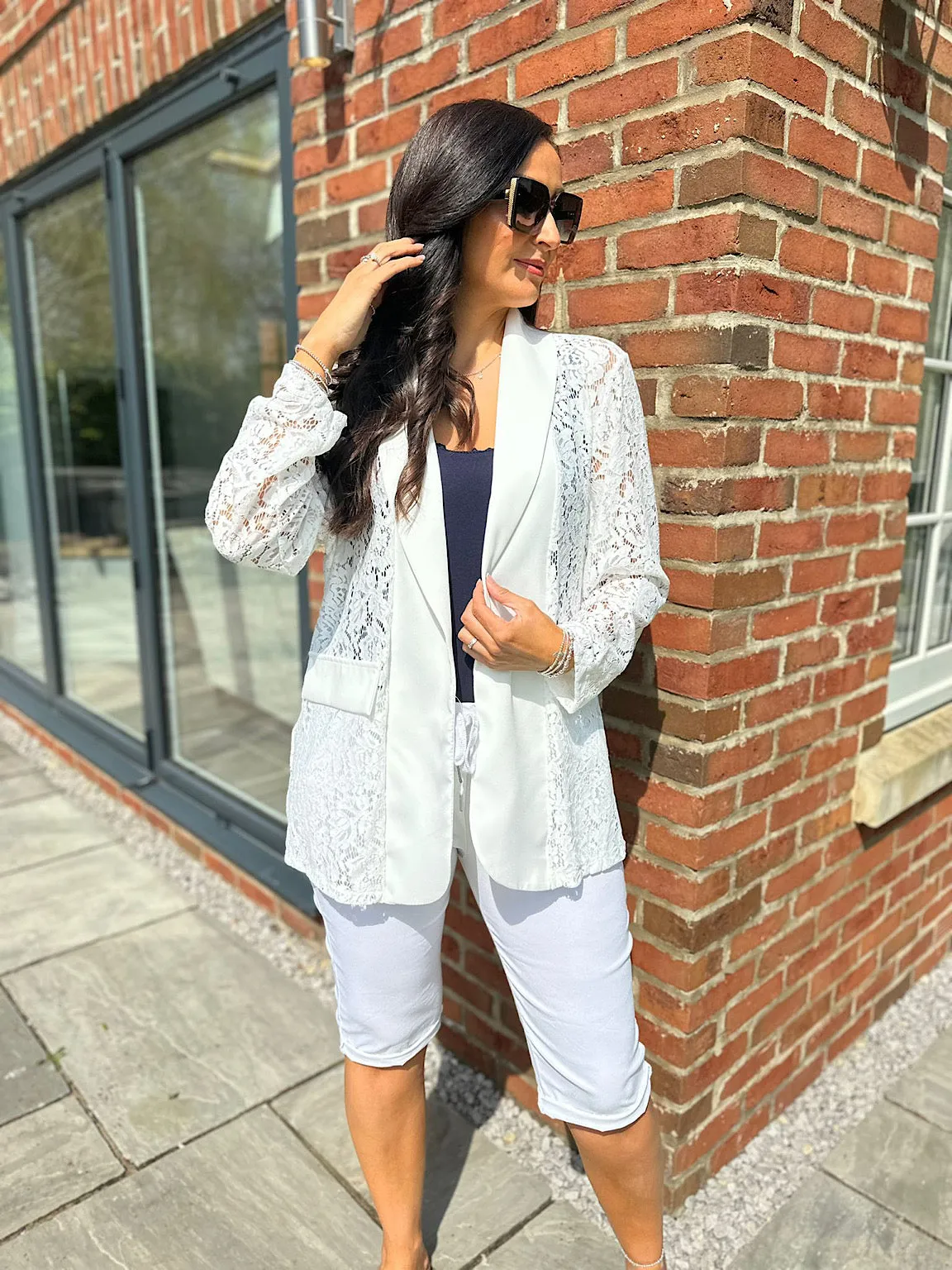 White Lace Blazer Jodie